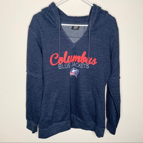 Old Time Sports Tops - 2/$15 Columbus Blue Jackets Blue Hoodie Sweatshirt